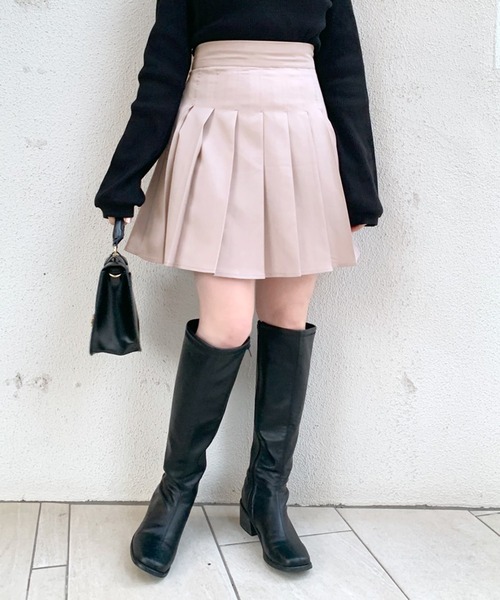 OLIVE des OLIVE（オリーブデオリーブ）の「ミニプリーツスカート（スカート・レディース・ブラック/オフホワイト/ミント/グレイッシュベージュ/スミクロ/オリーブ/ベージュ・FREE）」の21枚目の写真