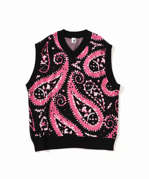 JOINT WORKS(ジョイントワークス)の「JW-KNIT PAISLEY ジャガードベスト(ベスト・メンズ・ブラック/ブルー系その他・MEDIUM/LARGE)」の4枚目の写真
