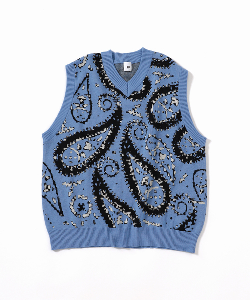 JOINT WORKS(ジョイントワークス)の「JW-KNIT PAISLEY ジャガードベスト(ベスト・メンズ・ブラック/ブルー系その他・MEDIUM/LARGE)」の5枚目の写真