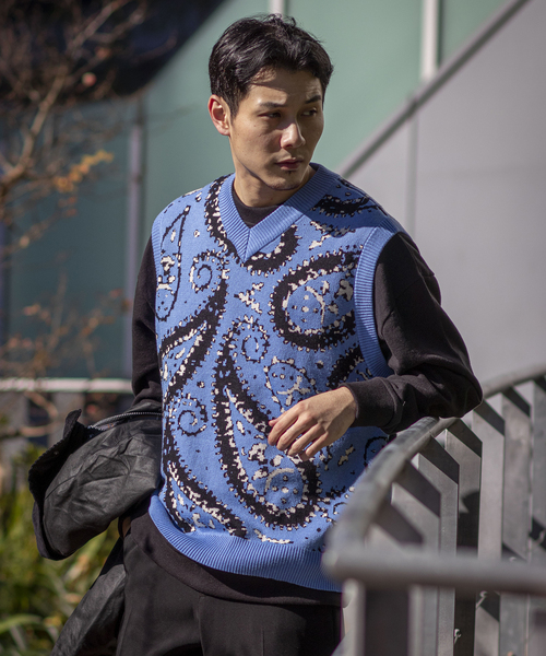 JOINT WORKS(ジョイントワークス)の「JW-KNIT PAISLEY ジャガードベスト(ベスト・メンズ・ブラック/ブルー系その他・MEDIUM/LARGE)」の10枚目の写真