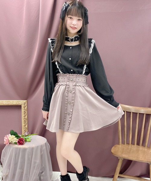 ROJITA(ロジータ)の「ハートバックルラッフルフリルブラウス(シャツ/ブラウス・レディース・ホワイト/ブラック/ピンク・FREE)」の8枚目の写真