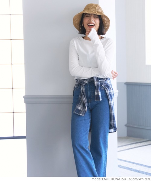 coca(coca)(コカ)の「やわらか指穴カットソー(Tシャツ/カットソー・レディース・ホワイト/ブラック/グレー・M/L)」の4枚目の写真