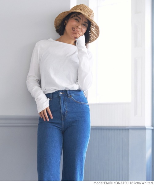 coca(coca)(コカ)の「やわらか指穴カットソー(Tシャツ/カットソー・レディース・ホワイト/ブラック/グレー・M/L)」の5枚目の写真