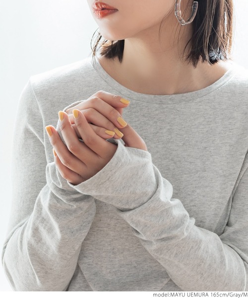 coca(coca)(コカ)の「やわらか指穴カットソー(Tシャツ/カットソー・レディース・ホワイト/ブラック/グレー・M/L)」の19枚目の写真