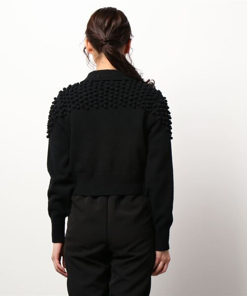 MADEMOISELLE ROPE'（マドモアゼル ロペ）の「【BELPER】ポップコーンニットカーディガン（カーディガン/ボレロ・レディース・ブラック/キナリ・FREE）」の4枚目の写真