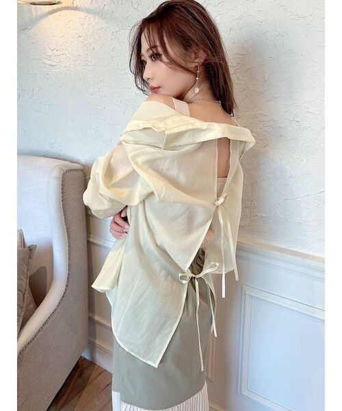 RESEXXY（リゼクシー）の「バックシャンシアーシャツ（シャツ/ブラウス・レディース・ホワイト/ベージュ/イエロー・FREE）」の13枚目の写真