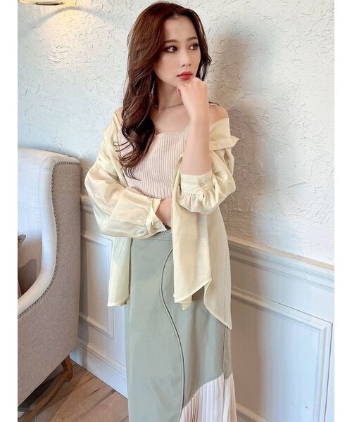 RESEXXY（リゼクシー）の「バックシャンシアーシャツ（シャツ/ブラウス・レディース・ホワイト/ベージュ/イエロー・FREE）」の16枚目の写真