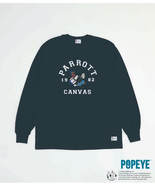 PARROTT CANVAS(パロットキャンバス)の「PARROTT CANVAS/パロットキャンバス POPEYE×PARROTT CANVAS #1ロンTEE(Tシャツ/カットソー・レディース・ホワイト/ネイビー/グレー・M/L)」の3枚目の写真