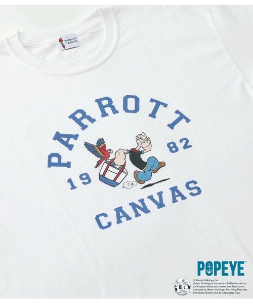PARROTT CANVAS(パロットキャンバス)の「PARROTT CANVAS/パロットキャンバス POPEYE×PARROTT CANVAS #1ロンTEE(Tシャツ/カットソー・レディース・ホワイト/ネイビー/グレー・M/L)」の2枚目の写真