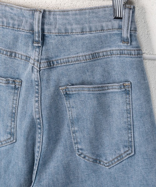 me+em select（ミームセレクト）の「【 S／M／L／XLサイズ展開 】ダブルタグテーパードスキニーストレッチデニムパンツ（デニムパンツ・レディース・ブルー・LARGE/MEDIUM/SMALL/X-LARGE）」の13枚目の写真