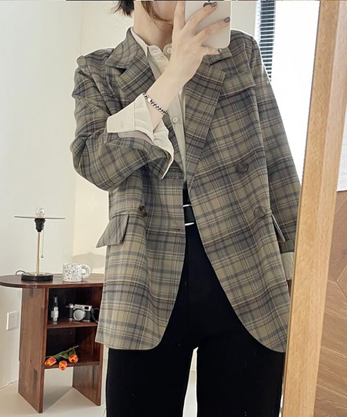 Girly Doll(ガーリードール)の「テーラードジャケット(テーラードジャケット・レディース・チェック・M/L)」の6枚目の写真