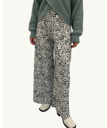 DAIS-Y | セルフカット可能！裏起毛ダルメシアン柄プリーツパンツ(その他パンツ)