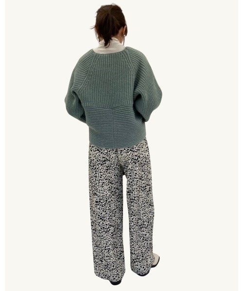 DAIS-Y（デイジー）の「セルフカット可能！裏起毛ダルメシアン柄プリーツパンツ（その他パンツ・レディース・ブラック/ホワイト・FREE）」の10枚目の写真