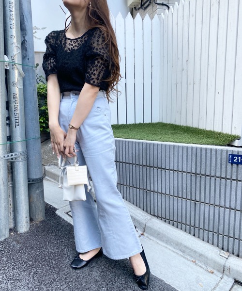 WEGO（ウィゴー）の「WEGO/【一部店限定】2WAYオーガンジー刺繍ブラウス（シャツ/ブラウス・レディース・ホワイト/ブラック・FREE）」の20枚目の写真