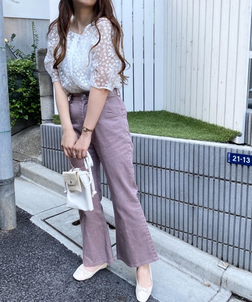 WEGO（ウィゴー）の「WEGO/【一部店限定】2WAYオーガンジー刺繍ブラウス（シャツ/ブラウス・レディース・ホワイト/ブラック・FREE）」の10枚目の写真