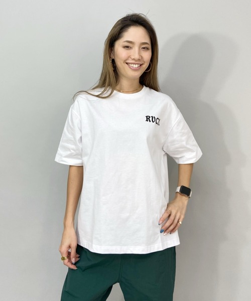 RVCA(ルーカ)の「RVCA/ルーカ ビッグシルエット バックプリントロゴTシャツ BC043-238(Tシャツ/カットソー・レディース・ブラック/ホワイト/ベージュ・L/M/S)」の4枚目の写真