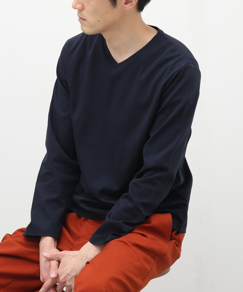 B.C STOCK(ベーセーストック)の「シルケットポンチ Vネック(Tシャツ/カットソー・メンズ・ホワイト/チャコールグレー/ネイビー・MEDIUM/LARGE)」の3枚目の写真