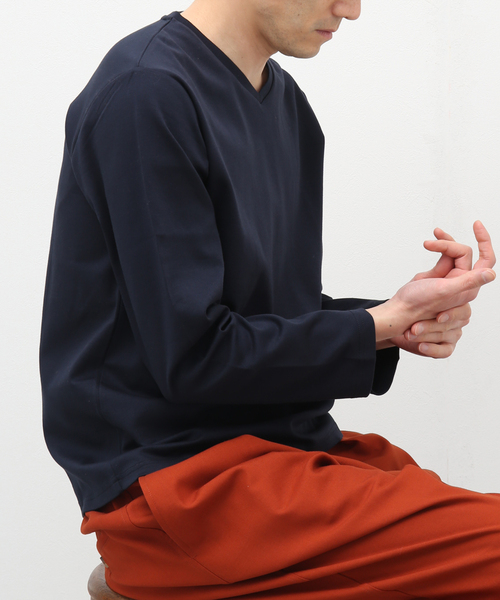 B.C STOCK(ベーセーストック)の「シルケットポンチ Vネック(Tシャツ/カットソー・メンズ・ホワイト/チャコールグレー/ネイビー・MEDIUM/LARGE)」の18枚目の写真