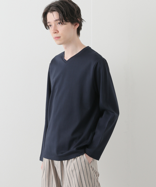 B.C STOCK(ベーセーストック)の「シルケットポンチ Vネック(Tシャツ/カットソー・メンズ・ホワイト/チャコールグレー/ネイビー・MEDIUM/LARGE)」の16枚目の写真