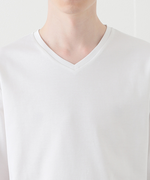 B.C STOCK(ベーセーストック)の「シルケットポンチ Vネック(Tシャツ/カットソー・メンズ・ホワイト/チャコールグレー/ネイビー・MEDIUM/LARGE)」の12枚目の写真