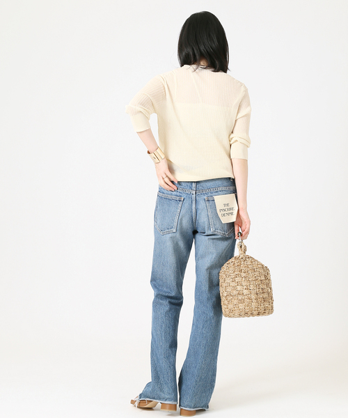 journal standard L'essage（ジャーナルスタンダードレサージュ）の「COSOシースルーリブプルオーバー（ニット/セーター・レディース・ブラック/オレンジ/アイボリー・FREE）」の14枚目の写真