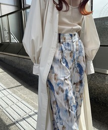 【&g’aime】アートプリントワイドパンツ