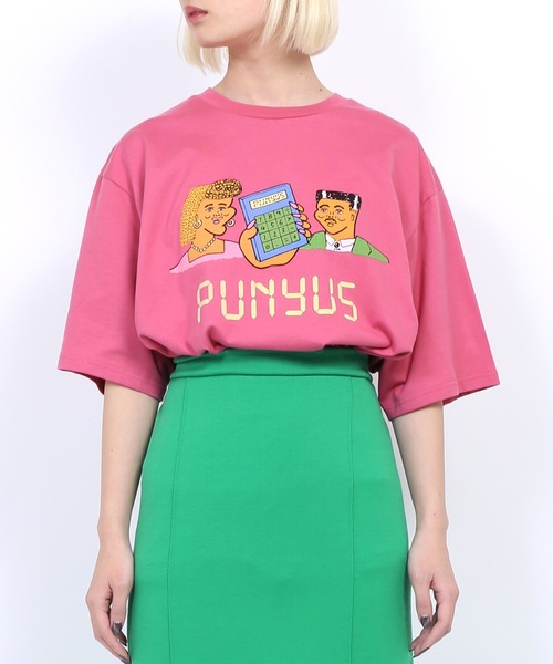 PUNYUS（プニュズ）の「Calc Tシャツ（Tシャツ/カットソー・レディース・ピンク/ホワイト/グリーン/ライトピンク・2/3/4/1）」の3枚目の写真