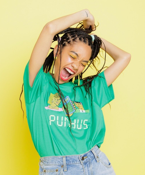 PUNYUS（プニュズ）の「Calc Tシャツ（Tシャツ/カットソー・レディース・ピンク/ホワイト/グリーン/ライトピンク・2/3/4/1）」の2枚目の写真