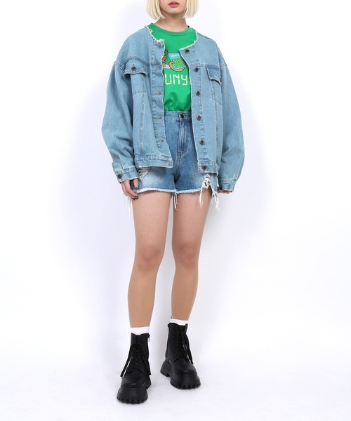 PUNYUS（プニュズ）の「Calc Tシャツ（Tシャツ/カットソー・レディース・ピンク/ホワイト/グリーン/ライトピンク・2/3/4/1）」の21枚目の写真