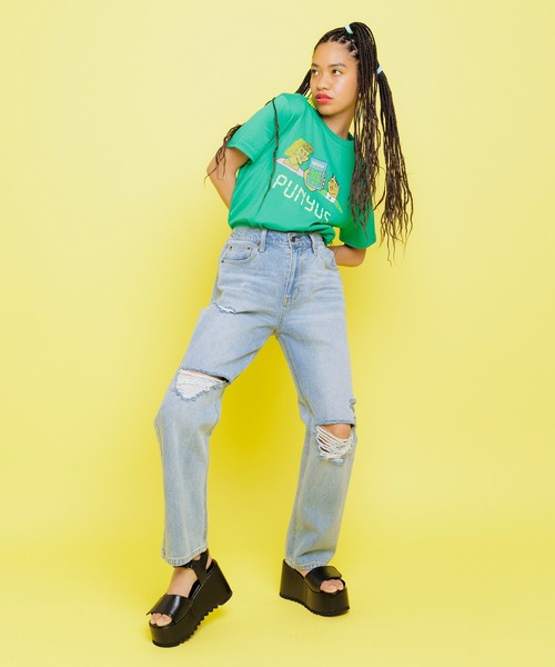 PUNYUS（プニュズ）の「Calc Tシャツ（Tシャツ/カットソー・レディース・ピンク/ホワイト/グリーン/ライトピンク・2/3/4/1）」の13枚目の写真