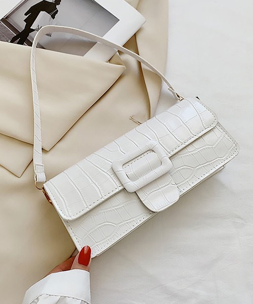 MAISON BREEZE(メゾンブリーズ)の「【MAISON BREEZE】クロコ型押しバックルハンドバッグ KNF(ハンドバッグ・レディース・ホワイト/ブラック/ブラウン・FREE)」の12枚目の写真