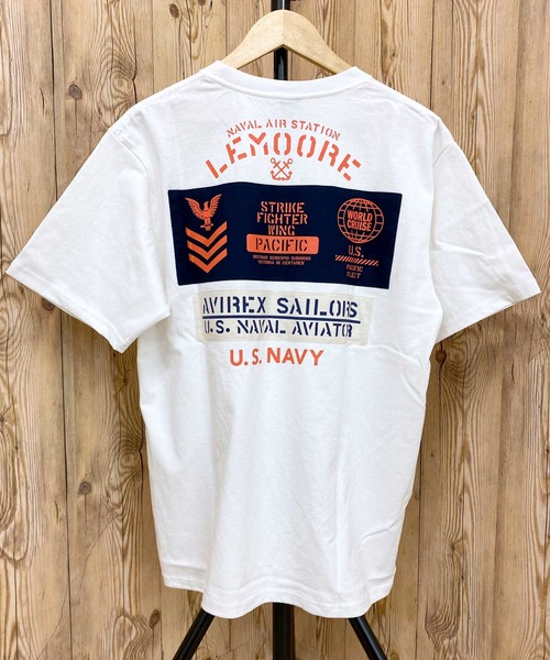 AVIREX(アヴィレックス)の「NAVAL SHEETI PATCH 半袖Tシャツ(Tシャツ/カットソー・メンズ・ダークオリーブ/ブラック/ホワイト/オレンジ・XXL/L/XL/M)」の1枚目の写真