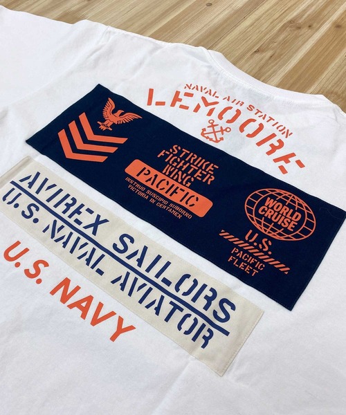 AVIREX(アヴィレックス)の「NAVAL SHEETI PATCH 半袖Tシャツ(Tシャツ/カットソー・メンズ・ダークオリーブ/ブラック/ホワイト/オレンジ・XXL/L/XL/M)」の6枚目の写真