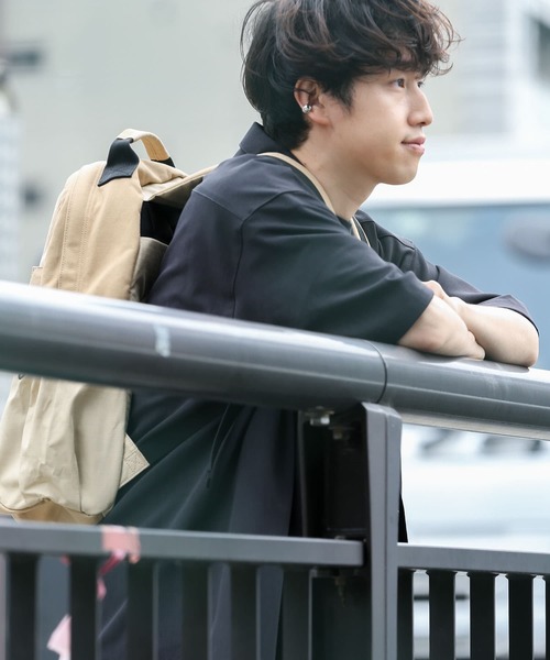 『セットアップ対応』オープンカラールーズシャツ(5分袖)