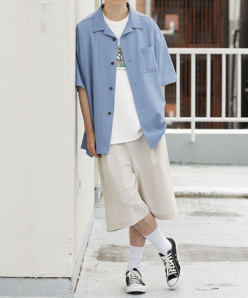 SENSE OF PLACE by URBAN RESEARCH(センスオブプレイスバイアーバンリサーチ)の「『セットアップ対応』 オープンカラールーズシャツ(5分袖)(シャツ/ブラウス・メンズ・ホワイト/チャコールグレー/ライトカーキ/ブルー系その他/ライトベージュ・MEDIUM/LARGE)」の22枚目の写真