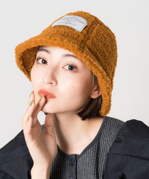 LAYMEE（レイミー）の「Boaria bucket hat / ボアリアバケットハット（ハット・レディース・ホワイト/オレンジ/モカ/ブラック・FREE）」の4枚目の写真