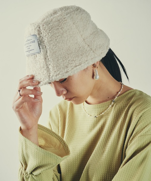 LAYMEE（レイミー）の「Boaria bucket hat / ボアリアバケットハット（ハット・レディース・ホワイト/オレンジ/モカ/ブラック・FREE）」の6枚目の写真