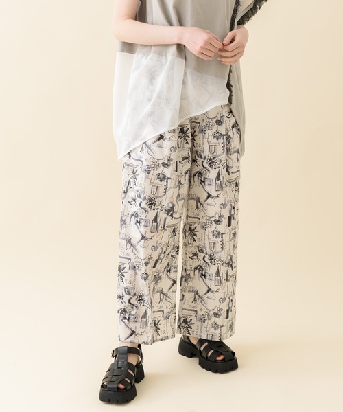 CLOCHE（クロシェ）の「cloche 街柄綿パンツ（その他パンツ・レディース・ホワイト/カーキ/ブルー・FREE）」の2枚目の写真