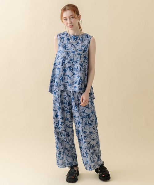 CLOCHE（クロシェ）の「cloche 街柄綿パンツ（その他パンツ・レディース・ホワイト/カーキ/ブルー・FREE）」の11枚目の写真