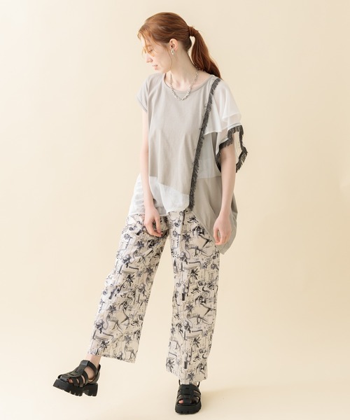 CLOCHE（クロシェ）の「cloche 街柄綿パンツ（その他パンツ・レディース・ホワイト/カーキ/ブルー・FREE）」の18枚目の写真
