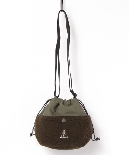 Gramicci（グラミチ）の「GRAMICCI/グラミチ　BOA FLEECE CHALK POUCH　ボアフリースチョークポーチ　GRB-0113（ハンドバッグ・メンズ・オリーブ/タン・FREE）」の2枚目の写真