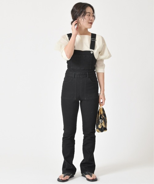 U by SPICK&SPAN(ユーバイスピックアンドスパン)の「U-ginalタイトデニムオールインワン◆(ワンピース・レディース・ブラック・36/38/34)」の1枚目の写真