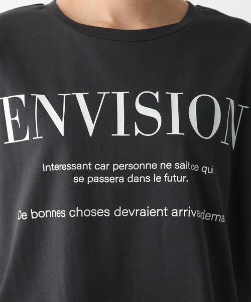 OPAQUE.CLIP（オペークドットクリップ）の「◆ロゴフレンチスリーブＴシャツ【WEB限定サイズ】（Tシャツ/カットソー・レディース・チャコールグレー/ホワイト系/ピンク系・38/40/36）」の10枚目の写真