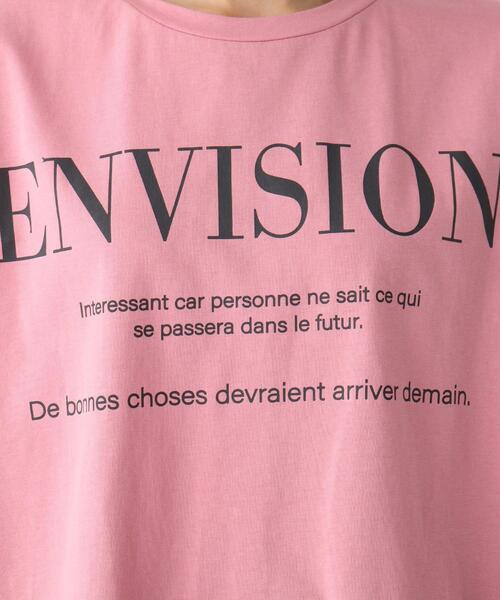 OPAQUE.CLIP（オペークドットクリップ）の「◆ロゴフレンチスリーブＴシャツ【WEB限定サイズ】（Tシャツ/カットソー・レディース・チャコールグレー/ホワイト系/ピンク系・38/40/36）」の14枚目の写真