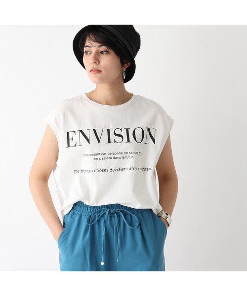 OPAQUE.CLIP（オペークドットクリップ）の「◆ロゴフレンチスリーブＴシャツ【WEB限定サイズ】（Tシャツ/カットソー・レディース・チャコールグレー/ホワイト系/ピンク系・38/40/36）」の22枚目の写真