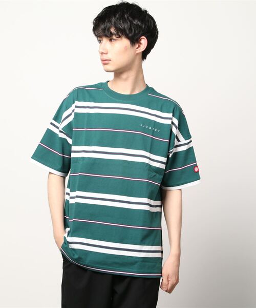 ELEMENT(エレメント)の「ELEMENT メンズ TAGSTEN BORDER SS Tシャツ 【2022年夏モデル】/エレメント半袖Tシャツ(Tシャツ/カットソー・メンズ・ブラック/ホワイト/グリーン・MEDIUM/X-LARGE/LARGE)」の1枚目の写真
