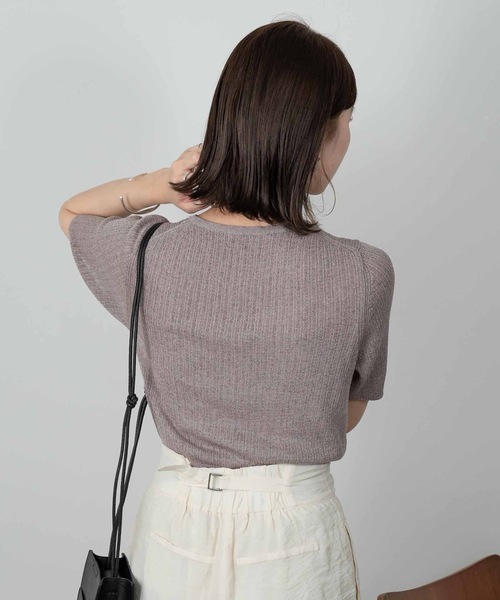 Amiur（エミレ）の「lame rib knit tops（ニット/セーター・レディース・ベージュ/グリーン/ラベンダー・FREE）」の15枚目の写真
