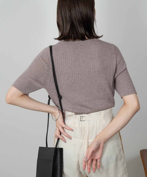 Amiur（エミレ）の「lame rib knit tops（ニット/セーター・レディース・ベージュ/グリーン/ラベンダー・FREE）」の16枚目の写真