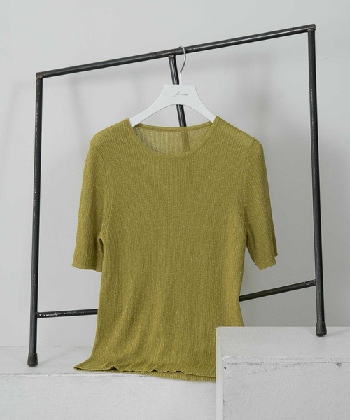 Amiur（エミレ）の「lame rib knit tops（ニット/セーター・レディース・ベージュ/グリーン/ラベンダー・FREE）」の17枚目の写真
