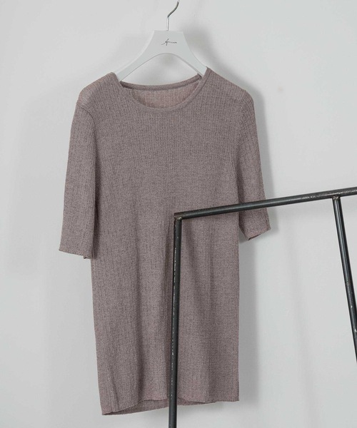 Amiur（エミレ）の「lame rib knit tops（ニット/セーター・レディース・ベージュ/グリーン/ラベンダー・FREE）」の4枚目の写真